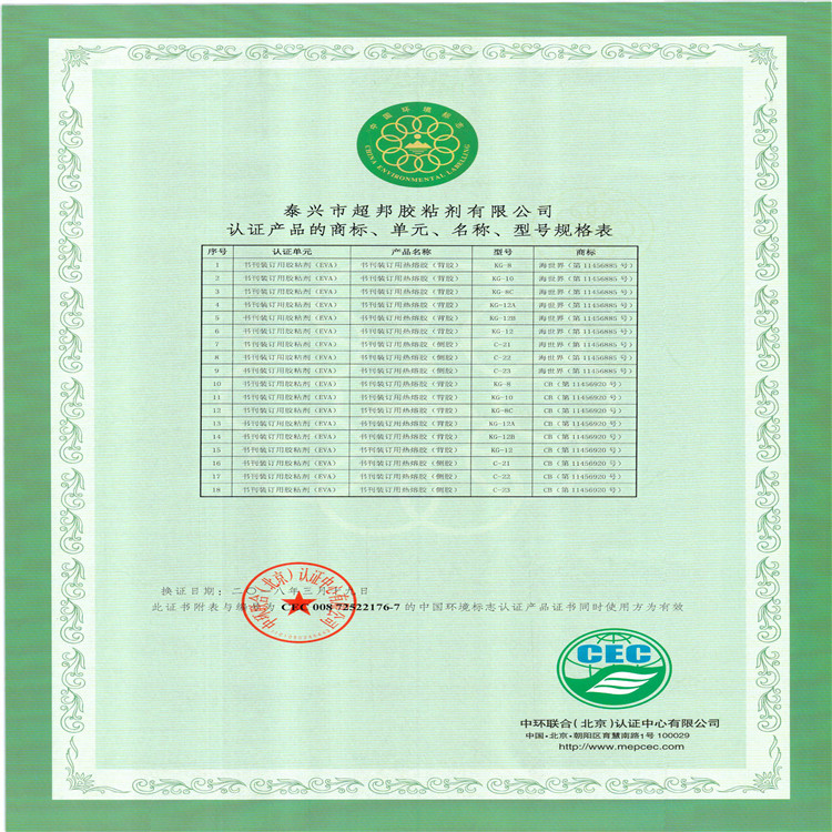 Environmental certification