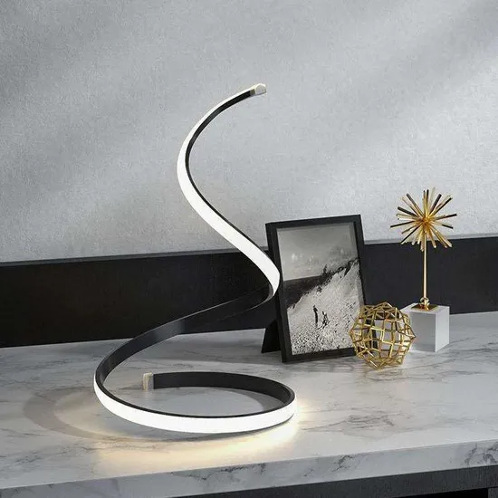 LED em espiral, lâmpada de mesa em forma de cobra, luz ambiente, toque escurecimento da noite iluminada1
