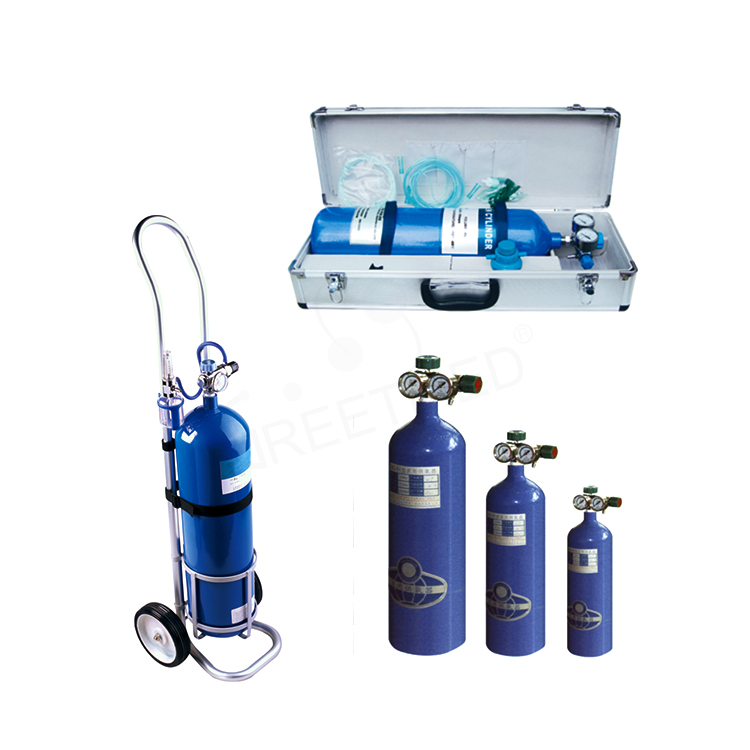 Mini de haute qualité portable Hôpital Oxygène Cylindre Medical Gas CE, ISO13485 OEM Service GreetMed OEM CN; ZHE aluminium, aluminium1