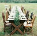 Móveis comerciais de alta qualidade Forma do retângulo Nature Wood Hotel Wedding Outdoor Dobring Banquet de madeira Tabela1