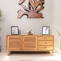 Factory Low Prix Porte côté nordique Style Natural Modern Designs Storage en bois massif rattan cuisine salon armoire