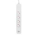 6-Way EU Power Strip with USB Single Circuit Electric Sockets Extension1