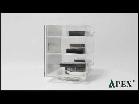 Acrylic cosmetic polish display cube case with 3 drawer