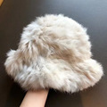 Winter Fluffy Rabbit Fur Hat - Korean/Japanese Style Warm Basin Hat1