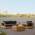 Moderne waterdichte meubels met kussens Woonkamer Balkon Patio Hotel Teak Wood Garden Sectionele buitenbank11