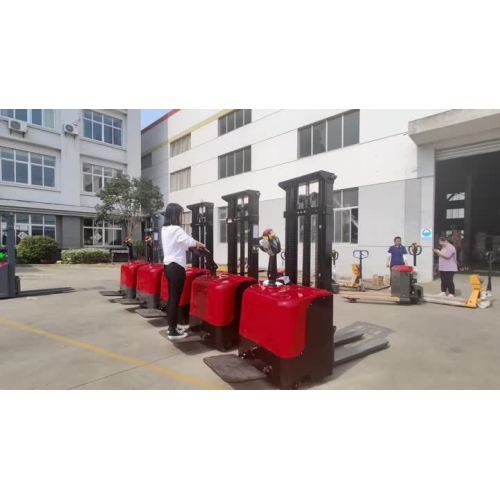 2 ton stand-on electric pallet stacker, lifting height 3.5m