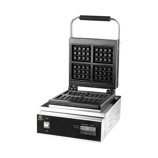 Kommerzieller Waffelhersteller Eier Kuchen machen Maschine Grill kleiner Pfannkuchen Elektrische Quadrat -Einzelblasenplatten 4 Slice1