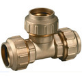 Brass Tee Fitting with 3 Connector Sockets for PE Pipe1