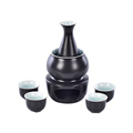 Black Glossy Glaze Sake Set1