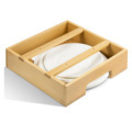 High-Quality Solid Bamboo Wall Hanging Cardboard Dispenser and Dinner Plate Storage Rack1