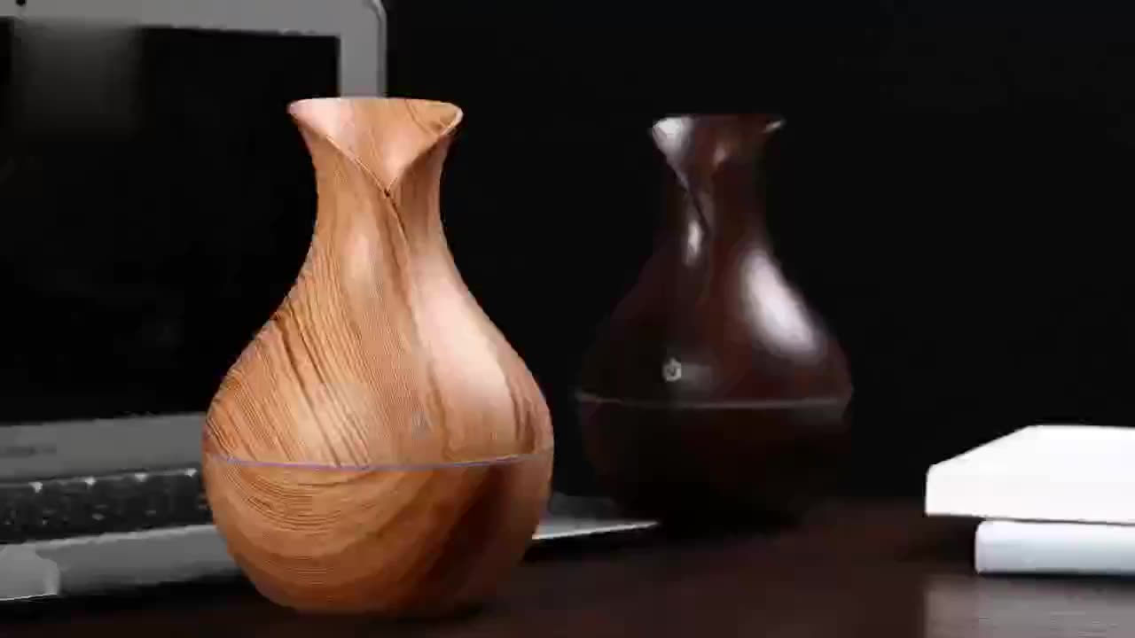 Small vase wood grain humidifier wood grain aromatherapy essential oil humidifier air moisturizer household dry atomizer1