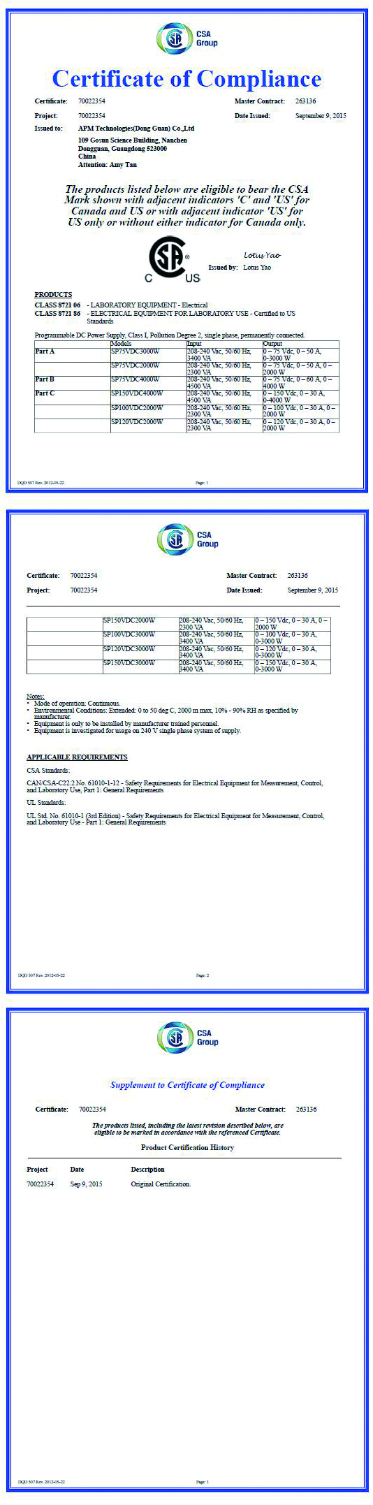 SP2kW,SP3kW,SP4kW UL Certification