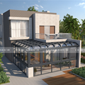 Grande gazebo in ferro battuto sale da sole in vetro temperato di vetro a 4 stagioni Solarium Glass vetro ecologico villa moderna Arch 1001