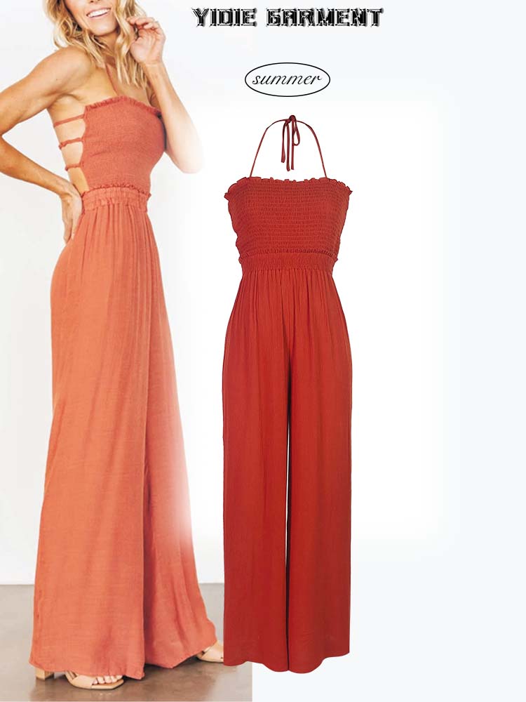 Wide Pant Leg Stretch Jumpsuit