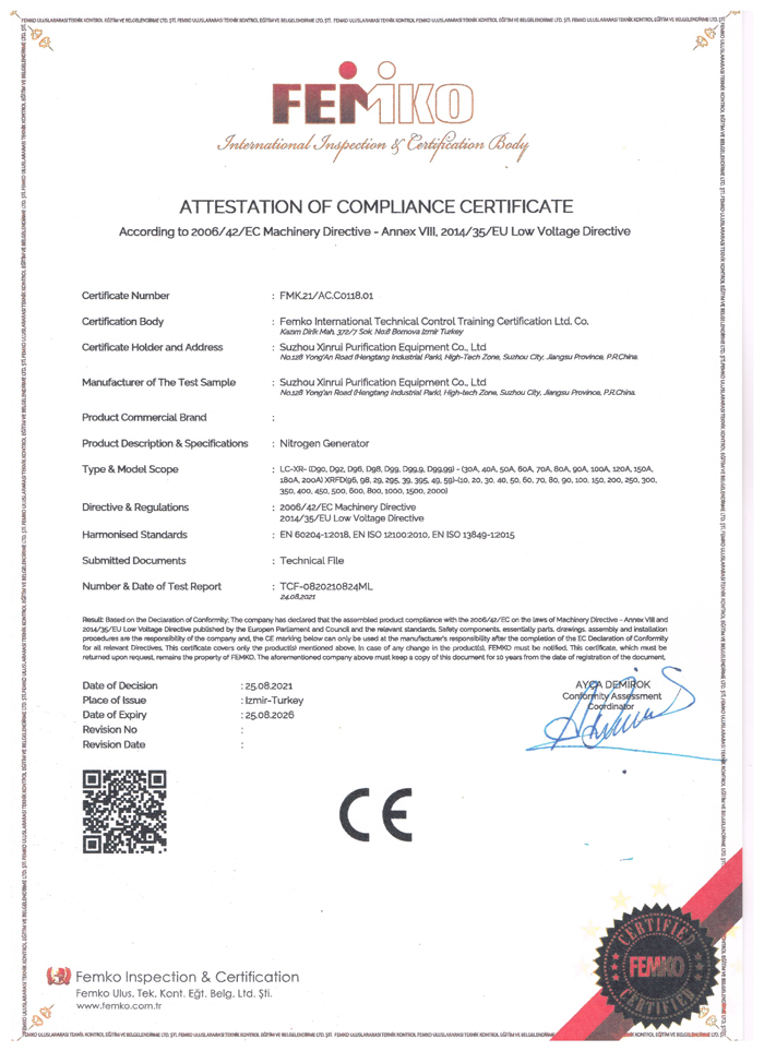 ATTESTATION OF COMPLIANCE CERTIFICATE