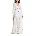 Κομψό V Neck Sequin Stars Tassel Drawstrings Maxi Φόρεμα Γυναίκες Long Sleeve1