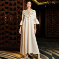 Uni Handwork لوکس آستین شاخ کریستال دوزی دبی کفتان لباس بلند ماکسی مسلمان مراکشی Kaftan1