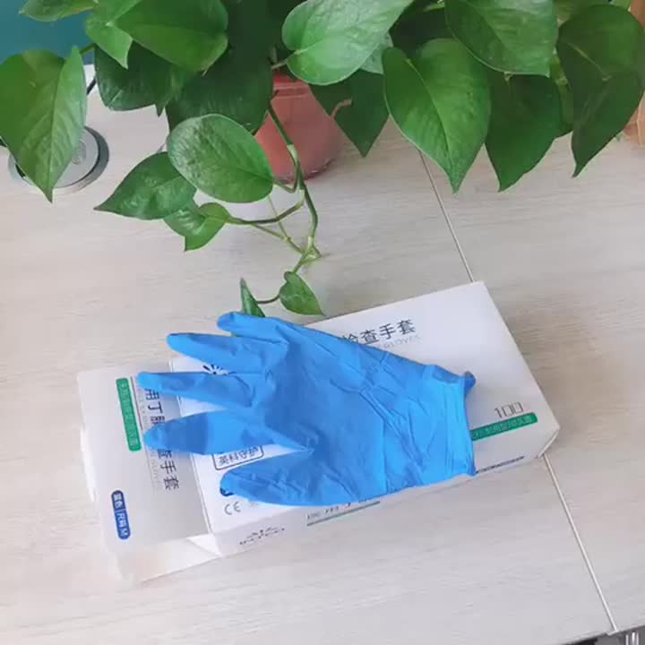 Disposable nitrile medical gloves