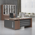 Modern Luxury L Shaped CEO Manager Executive Desk Wooden Office Table1