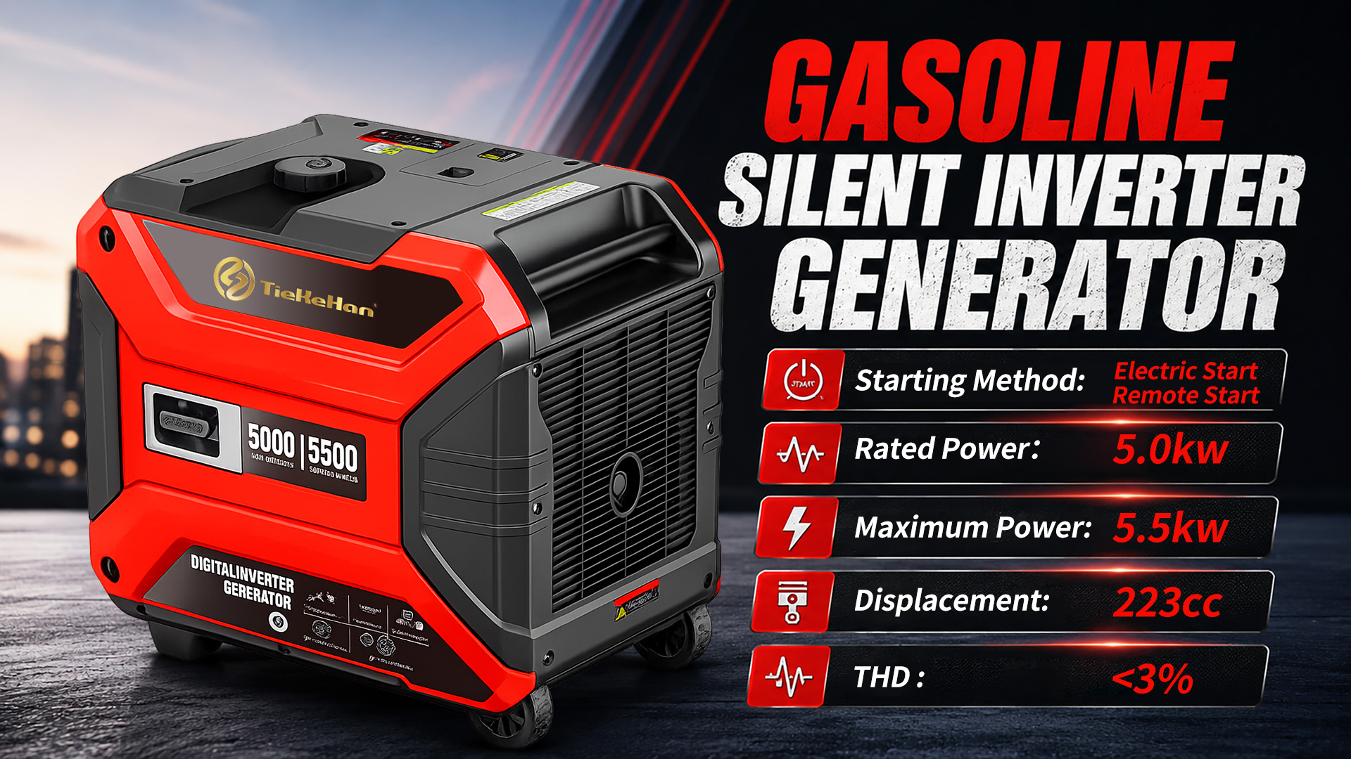 Generador inversor de gasolina TKH6500Eis
