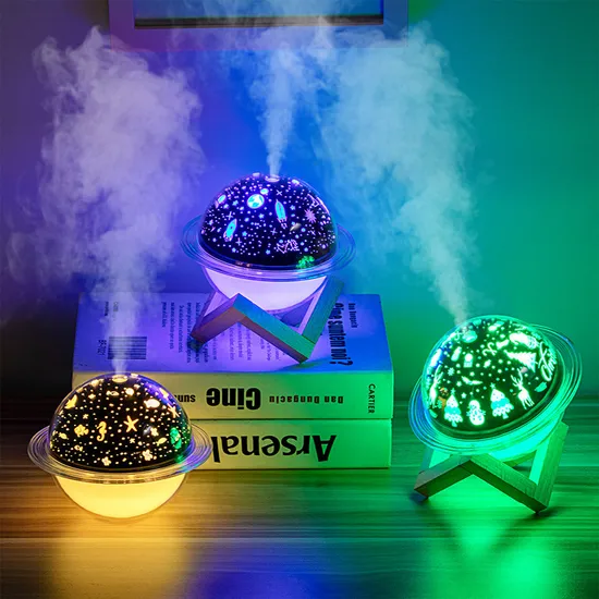 Planeta Humidificador de luz nocturna, USB, con soporte, humidificador1