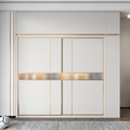 خزانة الباب المنزلق Sliming Sliding Door Home Bedroom Bedroom Frainet Wardrobe Solid Wood Combinet Custom1