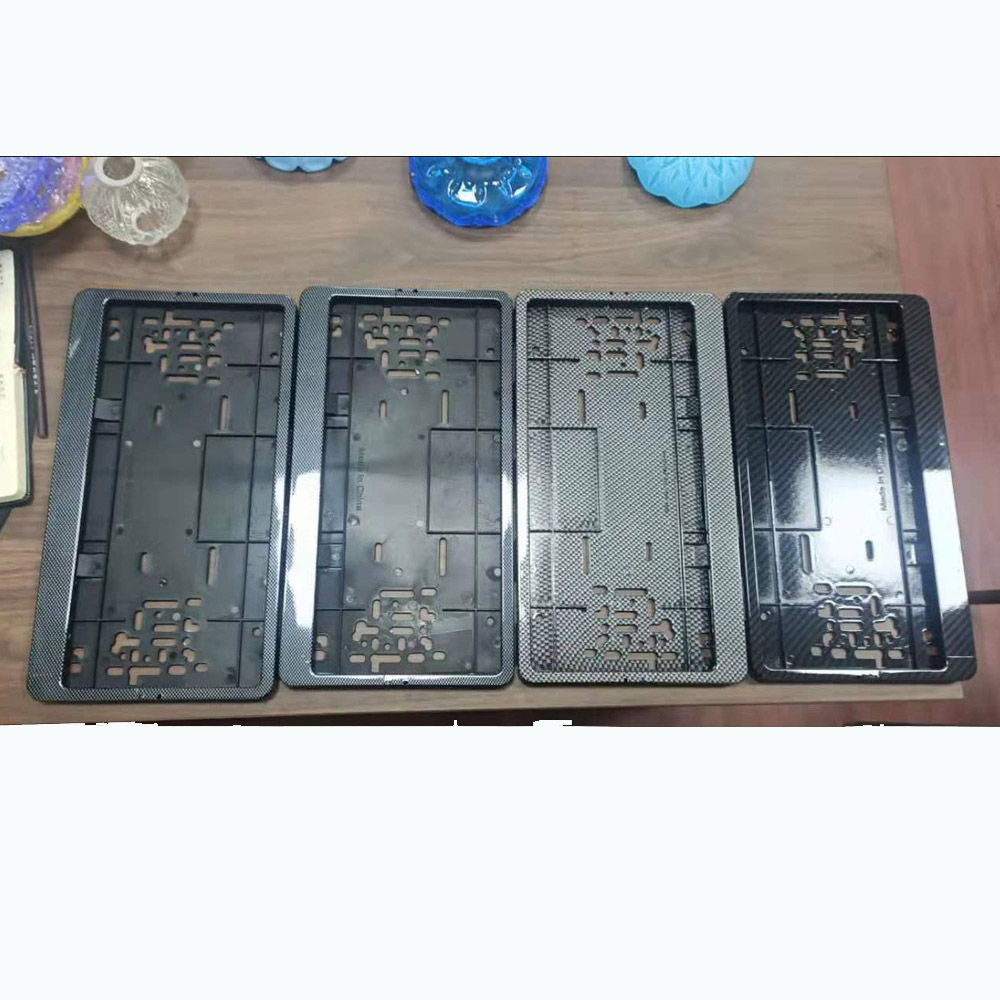 USA license plate frames after water transfer process