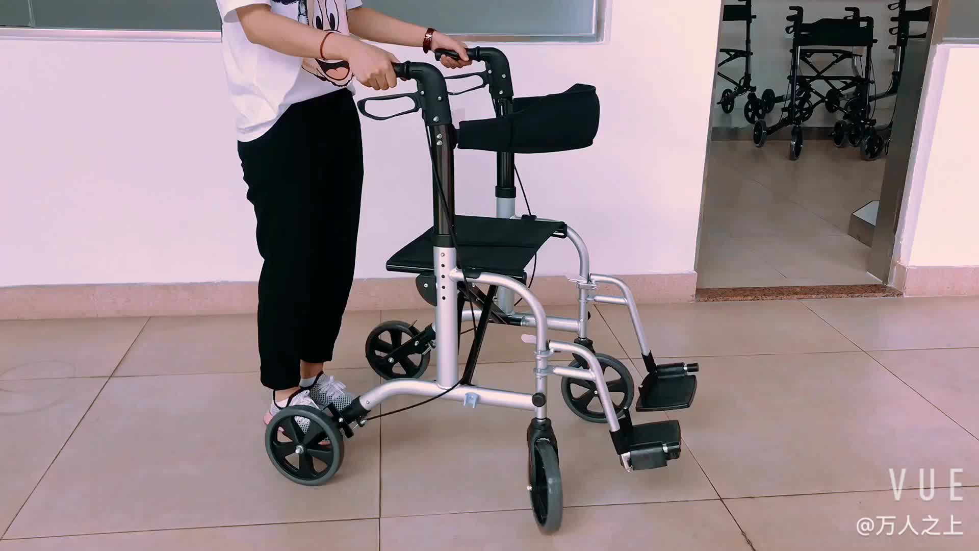 Tonia Deutsch Rollator Zwei in einer Funktion Walker hilft mit Fußstütze TRA081