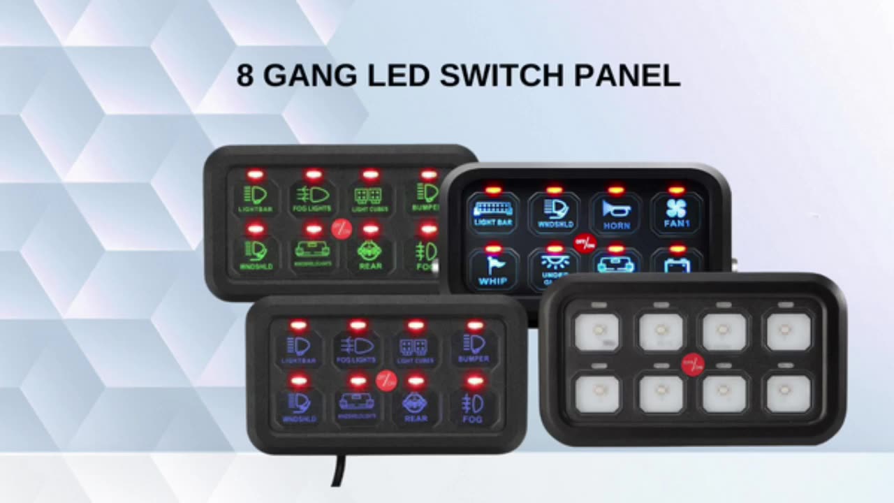 8 panel de interruptor de pandillas Sistema de relé electrónico Fusible Box Marine Boat Off-Road1