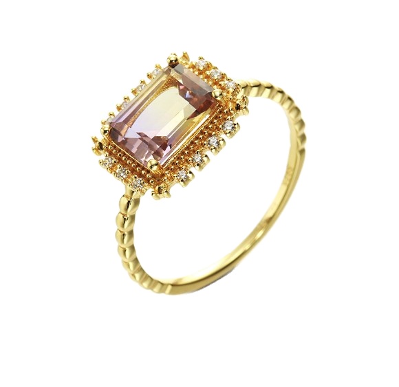 factory low price amethyst ring gemstone silver 925 rings gold color  ring women1
