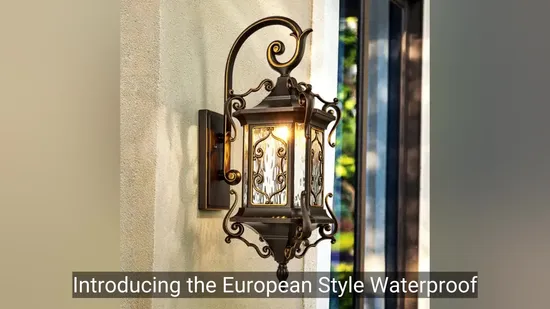 Lámpara de jardín impermeable al estilo europeo para iluminación de pared al aire libre1