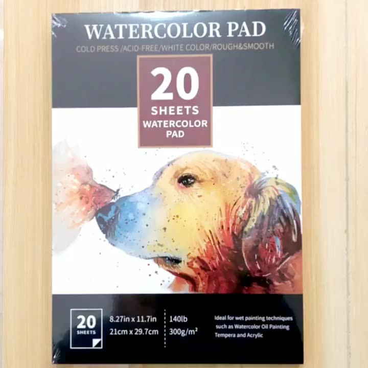 Amazon Watercolor Art Paper Pad Watercolor Papel Papel de Acuarela 300GSM A4 Ukuran Fine &amp; Rough Texture 20 Sheets1