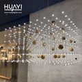 Customized Luxury Fashion Pendant Light Stainless Steel Golden Ball LED Chandelier1