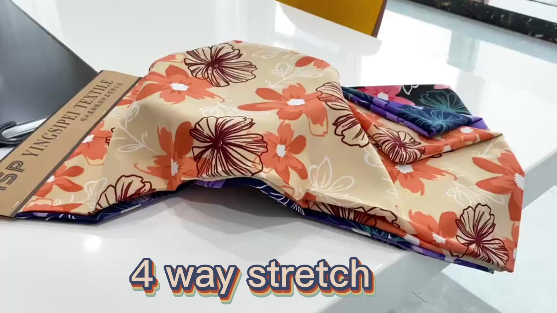 Stock knitted stretch 97% polyester 3% spandex digital printing rib fabric1