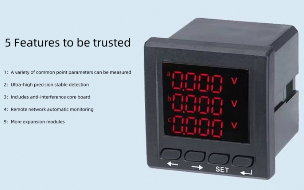 Three Phase Voltmeter With terminal block