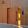 Modern Black Solid Wood Pivot Entrance Door1