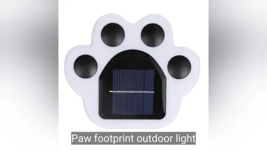 Luz noturna de impressão de pata de estimação solar - Lâmpada externa ecológica1