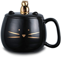 Ceramic Coffee Mug with Gold Kitten Lid for Cat Lovers1