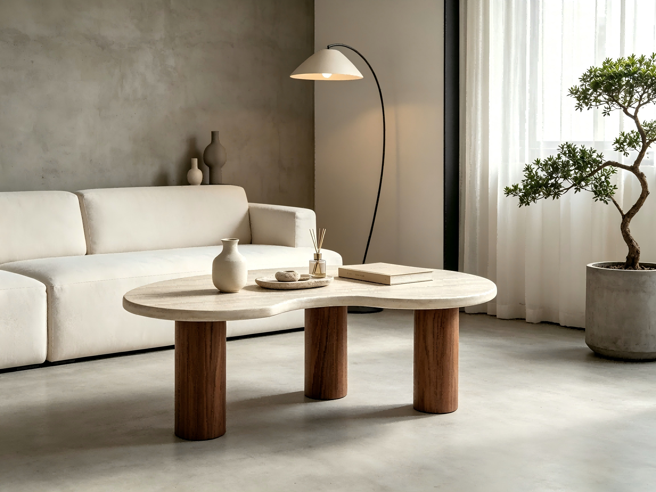 BR-CT-6111 Elegant Timeless Marble Top Coffee Table for Modern Living Spaces