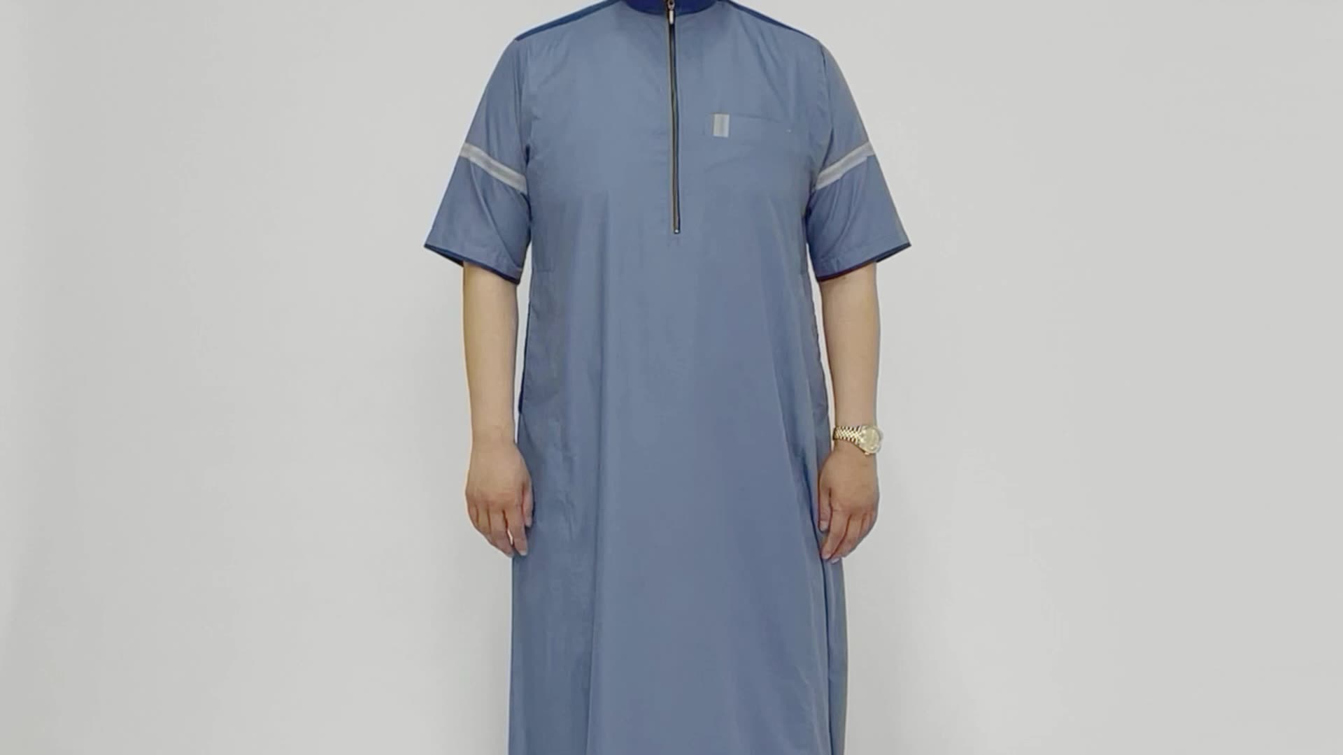 Daffah d&#39;origine Polyester à manches longues robes islamique Kaftan Jubah Abaya Jalabya ​​ethnique arabe thobe musulman pour eid1