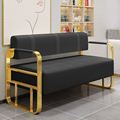 Gold Metal Frame Leather Double Seats for Waiting Areas1