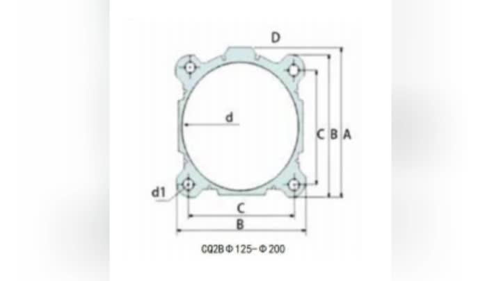 CQ2B125-200 Пневматический цилиндр ствол