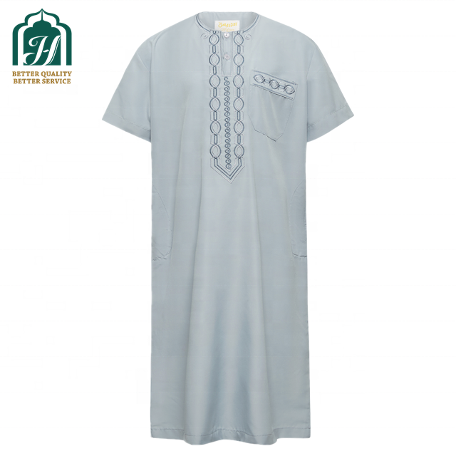 Boy Saudi Cotton Thobe abito musulmano islamico giubba arabo kaftan abito abaya per bambini1