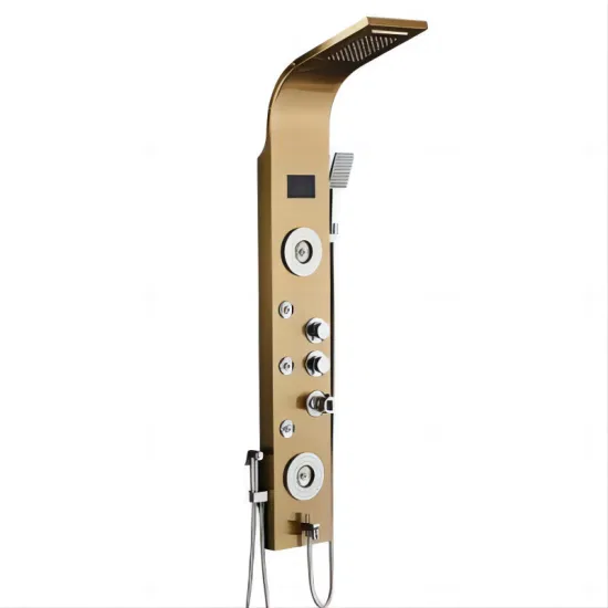 8068 Rose Gold Multifunctional Mirror Shower Column 304 Stainless Steel Bathroom Shower Panel1