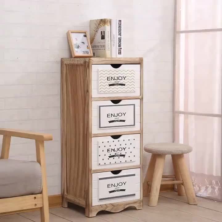 White drawers storage cabinet