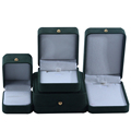 Hanhong Wholesale Custom Logo Luxusgrüner Samtschmuck Verpackungsbox Halskette Armband Ohrringe Ring Schmuck Box1