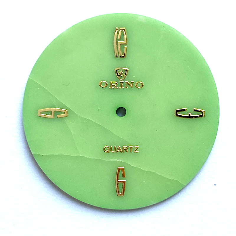 quadrante di orologio in pietra verde giada