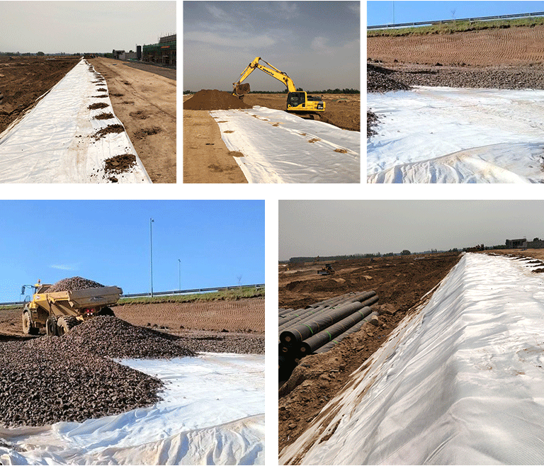 Kegiginan tinggi dan kekuatan filamen pp tenunan geotextile polypropylene geotextile