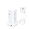 UK British Tower Power Strip - 12 Outlets, 3 Type C, 3 USB, High Quality Surge Protector1