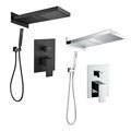 Luxury Modern Black Bathroom Shower Set with Chrome Concealed Faucet and Large Square Head1